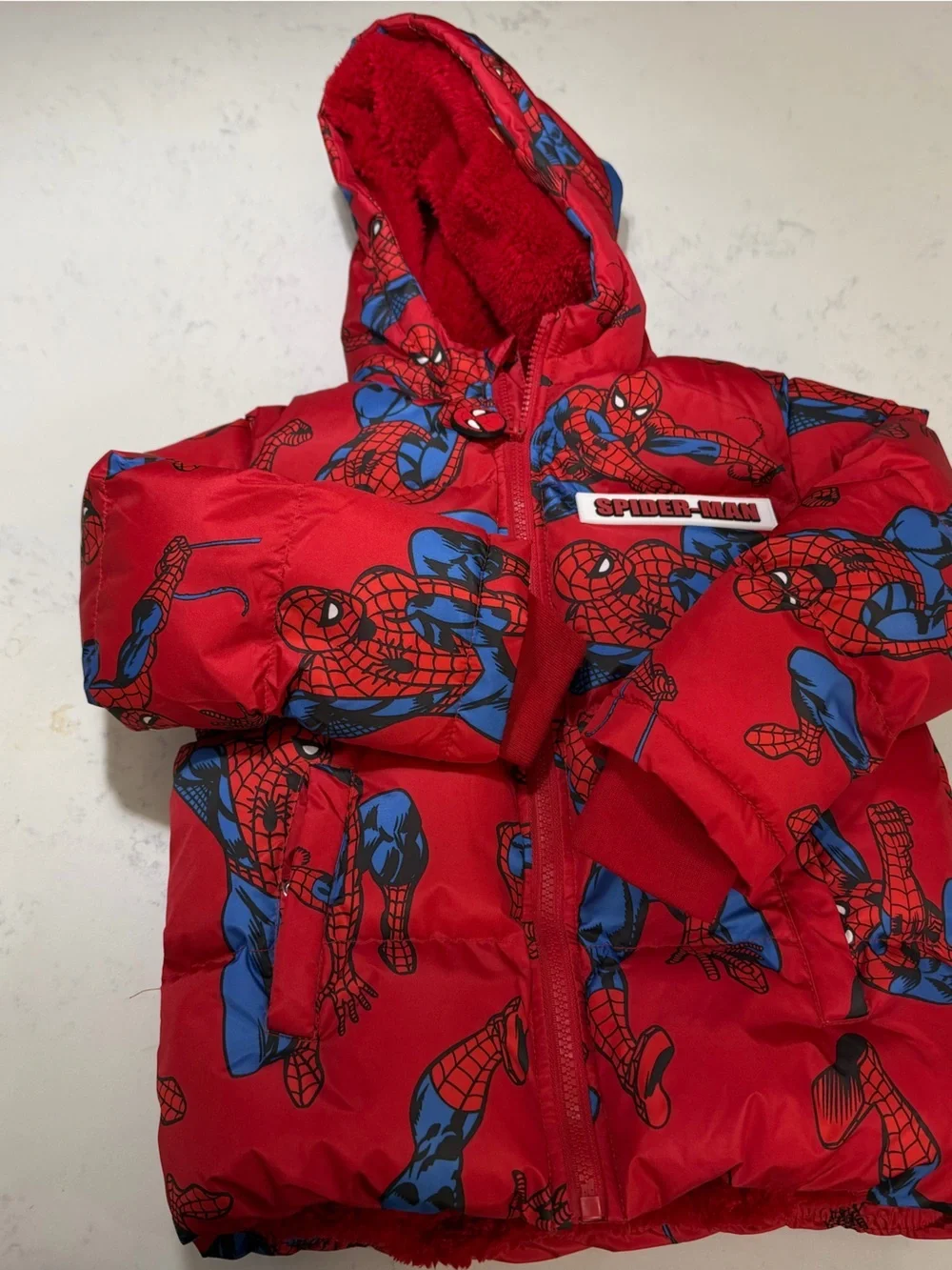 Marvel Spider-Man Red & Blue Puffer Jacket for Kids